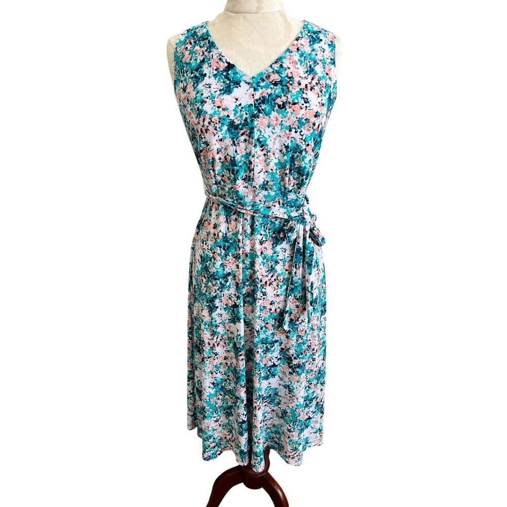 Apt 9 V-Neck Sleeveless Floral Print Midi Dress Small